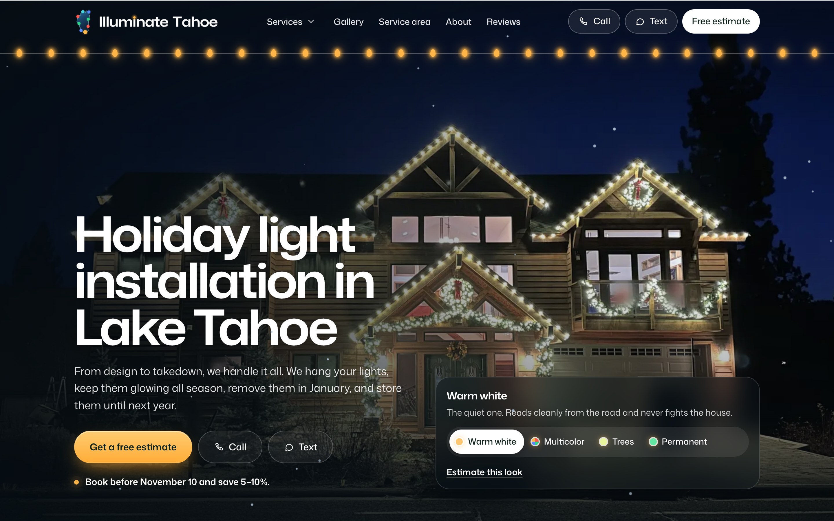 Illuminate Tahoe website on a laptop