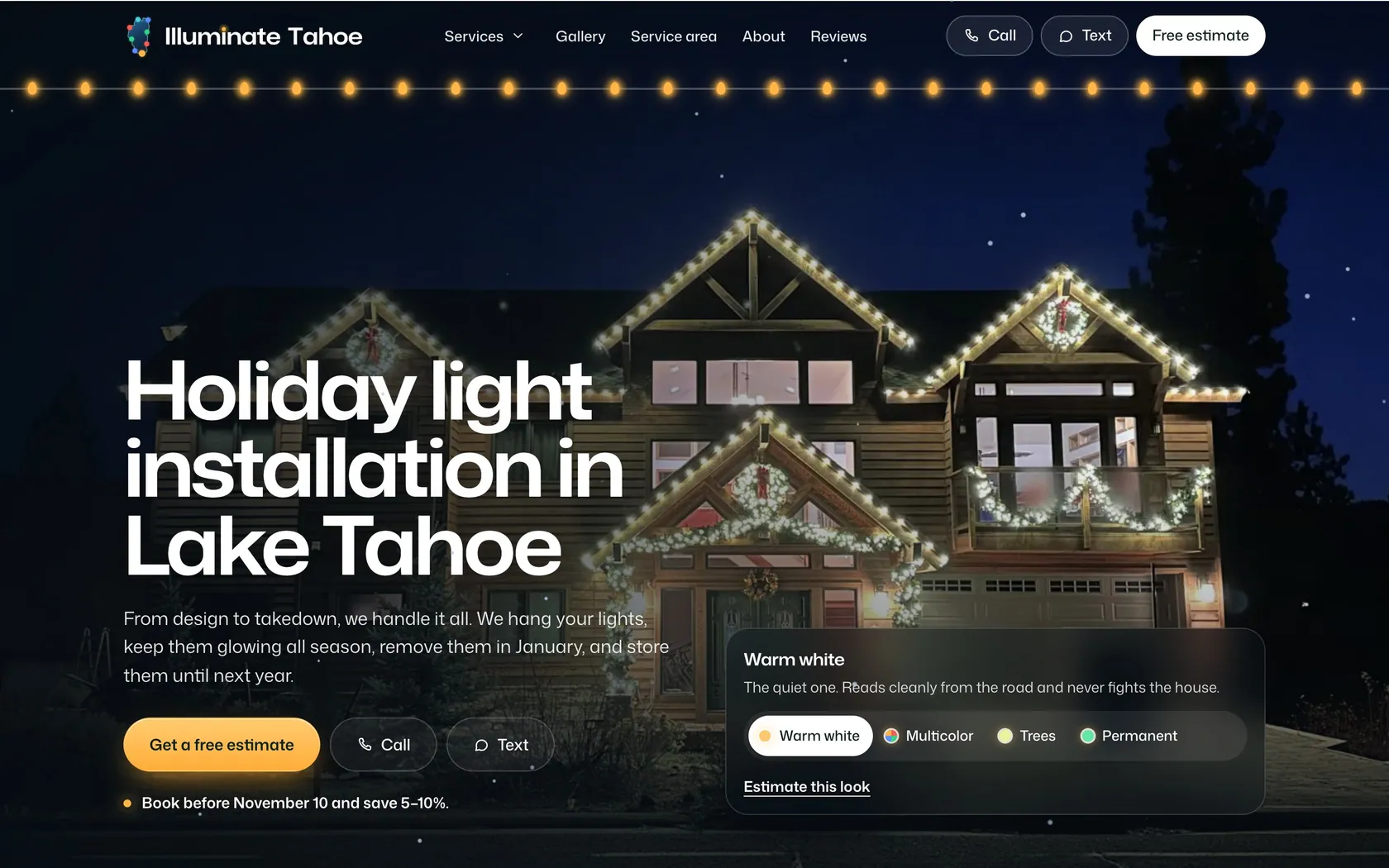 Illuminate Tahoe website