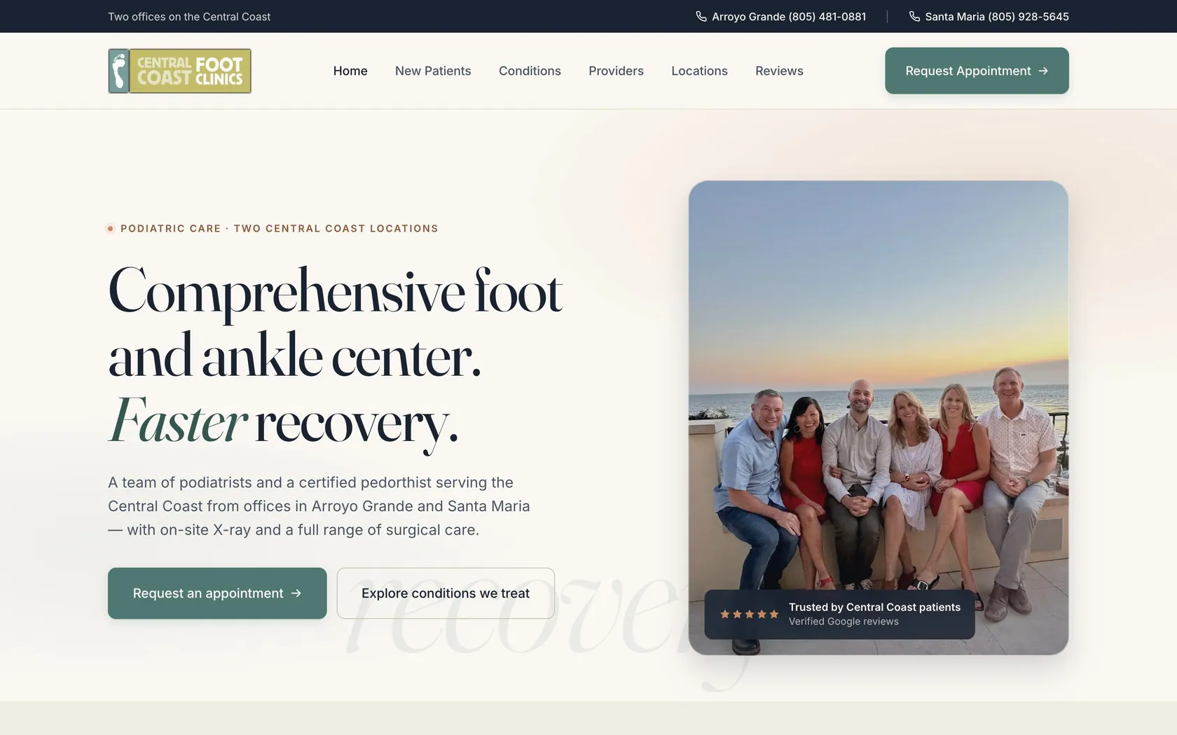 Central Coast Foot Clinics website